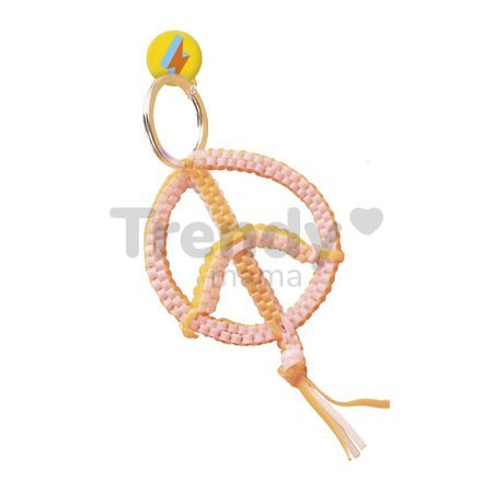 Maxi kreatívna sada Tvoríme s bužírkami Mier a láska Scoubidou Peace & Love Atelier Janod 8 dekorácií od 7 rokov J09160