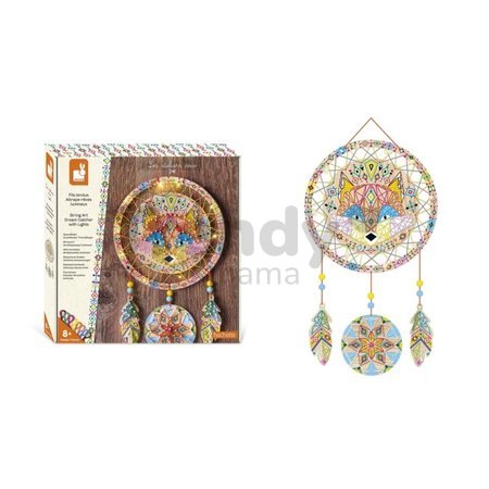 Maxi Kreatívna sada Lapač slnka so svetielkami String Art Dream Catcher with Lights Atelier Janod 300 klinčekov od 8 rokov J09161