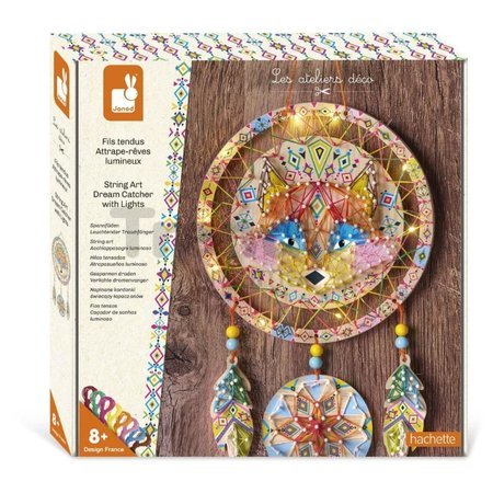 Maxi Kreatívna sada Lapač slnka so svetielkami String Art Dream Catcher with Lights Atelier Janod 300 klinčekov od 8 rokov J09161