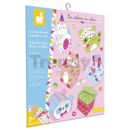 Mini kreatívna sada Origami Kawaii Paper Boxes Atelie Janod papierové krabičky 12 kusov od 7 rokov J09164