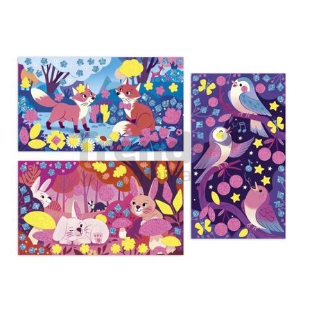 Midi kreatívna sada Penové nálepky a svietiaci piesok Fluorescent Sand Foam Stickers Atelier Janod 3 obrázky od 6 rokov J09166