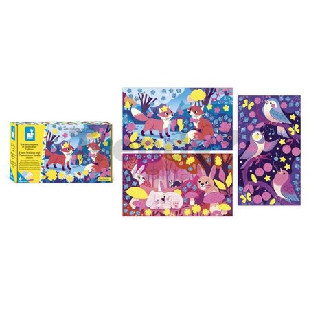 Midi kreatívna sada Penové nálepky a svietiaci piesok Fluorescent Sand Foam Stickers Atelier Janod 3 obrázky od 6 rokov J09166