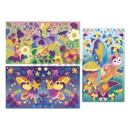 Midi Kreatívna sada Trblietky Magické víly Glitter Magic Fairies Atelier Janod 3 obrázky od 5 rokov J09171