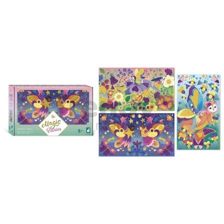 Midi Kreatívna sada Trblietky Magické víly Glitter Magic Fairies Atelier Janod 3 obrázky od 5 rokov J09171