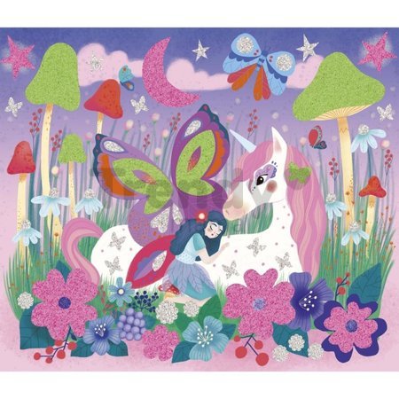 Midi kreatívna sada Penové nálepky a svietiaci piesok Magické víly Foam Stickers and Phospho Sand Magic Fairies Atelier Janod 5 obrázkov od 6 rokov J0