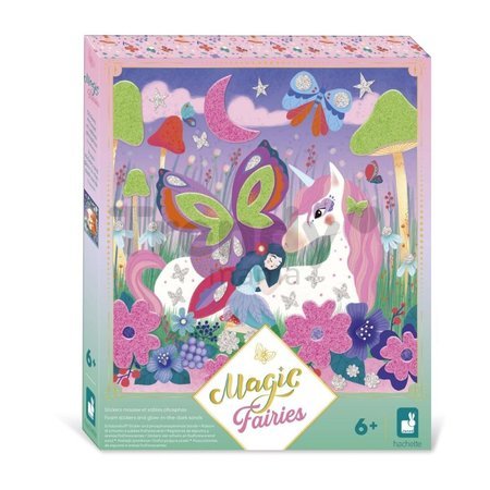 Midi kreatívna sada Penové nálepky a svietiaci piesok Magické víly Foam Stickers and Phospho Sand Magic Fairies Atelier Janod 5 obrázkov od 6 rokov J0