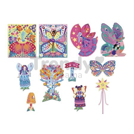Kreatívna sada s aktivitami Magické víly Multi-activities Magic Fairies Atelier Janod 11 dekorácií od 5 rokov J09175
