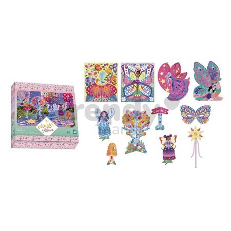 Kreatívna sada s aktivitami Magické víly Multi-activities Magic Fairies Atelier Janod 11 dekorácií od 5 rokov J09175