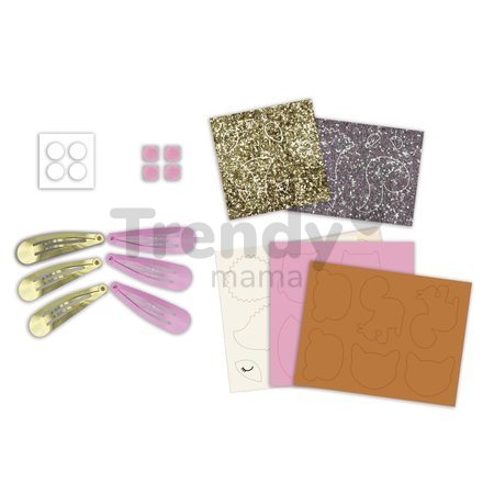 Sada na výrobu šperkov Sponky do vlasov Lesné zvieratká Glitter Hair Clips Pretty Forest Atelier Janod na výrobu 6 kusov šperkov od 5 rokov J09180