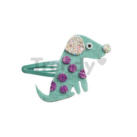 Sada na výrobu šperkov Sponky do vlasov Mláďatká Glitter Hair Clips Little Pets Atelier Janod na výrobu 6 kusov šperkov od 5 rokov J09181