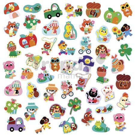 Veľké samolepky Jar Spring Big Stickers Janod 50 kusov od 18 mes J09187