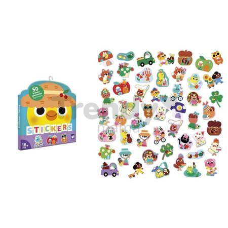 Veľké samolepky Jar Spring Big Stickers Janod 50 kusov od 18 mes J09187