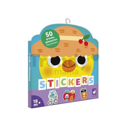 Veľké samolepky Jar Spring Big Stickers Janod 50 kusov od 18 mes J09187