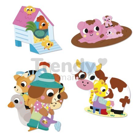 Veľké samolepky Farma Farm Animals Big Stickers Janod 50 kusov od 18 mes J09188
