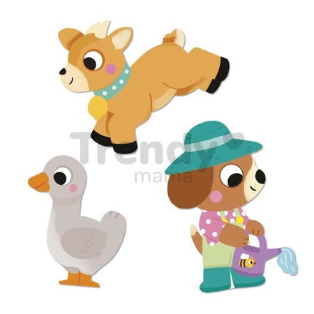 Veľké samolepky Farma Farm Animals Big Stickers Janod 50 kusov od 18 mes J09188