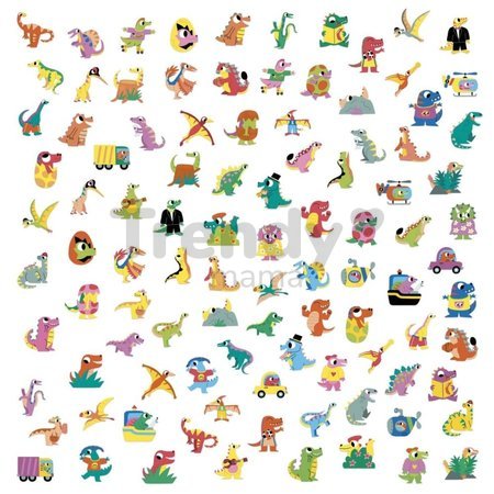 Samolepky Dinosaurus Stickers Janod 100 kusov J09189