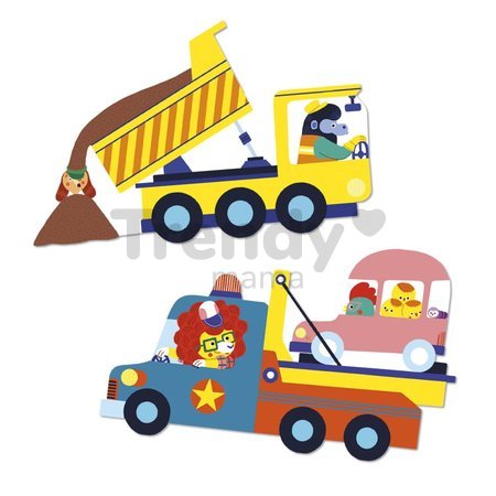 Veľké samolepky Dopravné prostriedky Fun Vehicles Big Stickers Janod 50 kusov od 18 mes J09191