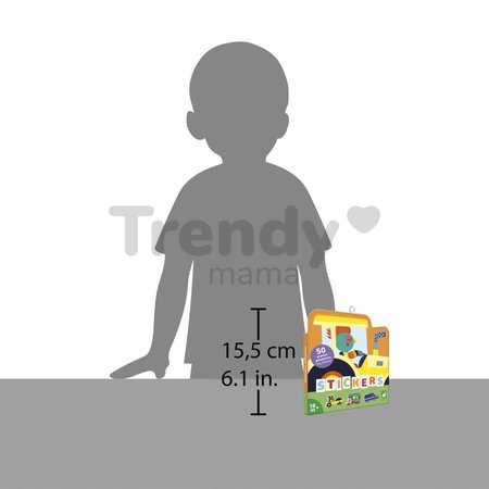 Veľké samolepky Dopravné prostriedky Fun Vehicles Big Stickers Janod 50 kusov od 18 mes J09191