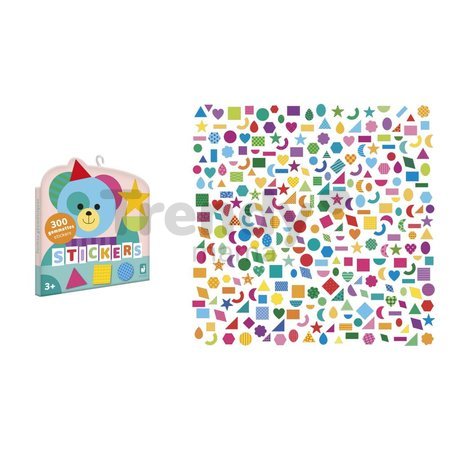 Samolepky Geometrické tvary Geometric Shapes Stickers Janod 300 kusov J09192