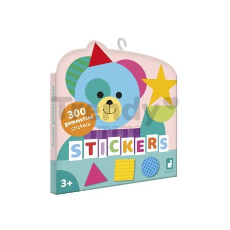 Samolepky Geometrické tvary Geometric Shapes Stickers Janod 300 kusov J09192