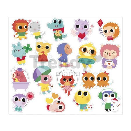 Samolepky Mláďatká Baby Animals Stickers Janod 100 kusov od 18 mes J09193