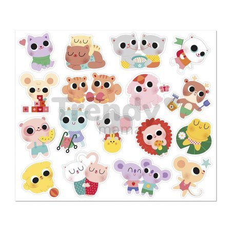 Samolepky Mláďatká Baby Animals Stickers Janod 100 kusov od 18 mes J09193