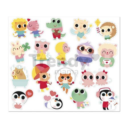 Samolepky Mláďatká Baby Animals Stickers Janod 100 kusov od 18 mes J09193
