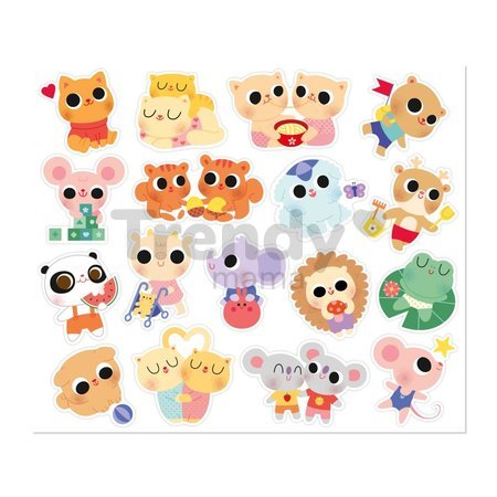Samolepky Mláďatká Baby Animals Stickers Janod 100 kusov od 18 mes J09193