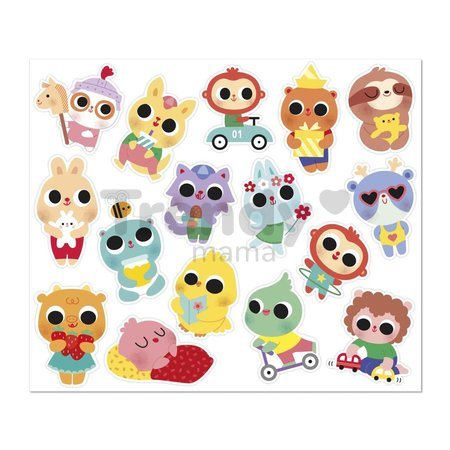 Samolepky Mláďatká Baby Animals Stickers Janod 100 kusov od 18 mes J09193