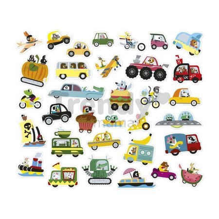 Samolepky Dopravné prostiedky Vehicles Stickers Janod 200 kusov J09196