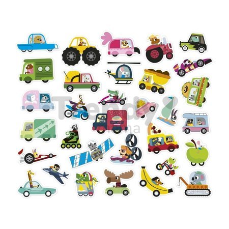 Samolepky Dopravné prostiedky Vehicles Stickers Janod 200 kusov J09196