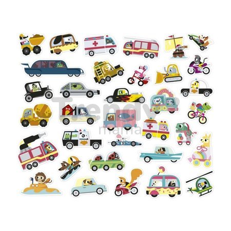 Samolepky Dopravné prostiedky Vehicles Stickers Janod 200 kusov J09196