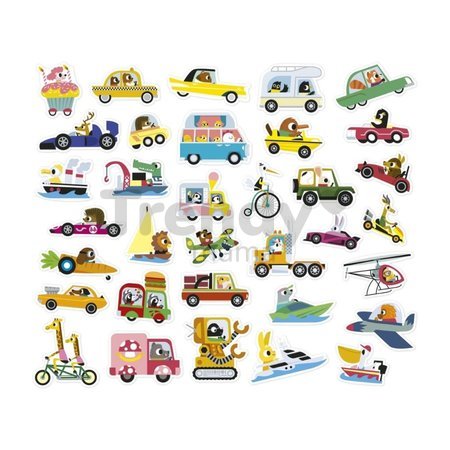 Samolepky Dopravné prostiedky Vehicles Stickers Janod 200 kusov J09196