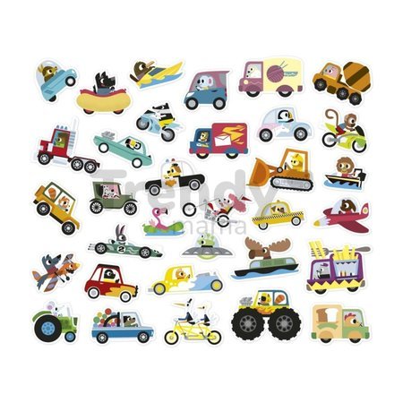 Samolepky Dopravné prostiedky Vehicles Stickers Janod 200 kusov J09196