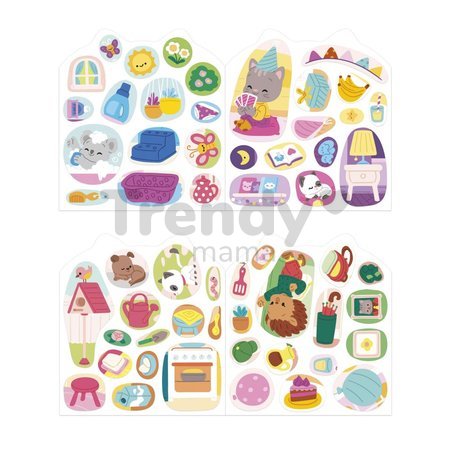 Kniha samolepiek Dom The House Stickers Book Janod 7 predlôh od 18 mes J09197