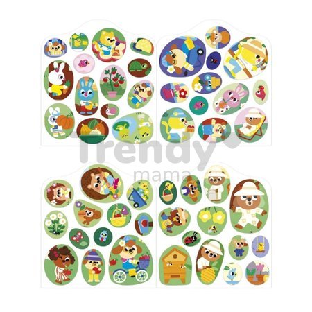 Kniha samolepiek Záhrada The Garden Stickers Book Janod 7 predlôh od 18 mes J09199