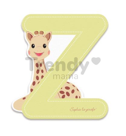 Drevené písmeno Z Sophie The Giraffe Janod lepiace 7 cm béžové od 3 rokov