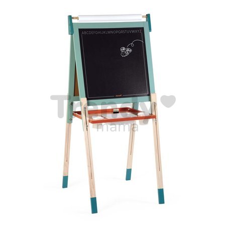 Drevená magnetická tabuľa Scalable Magnetic Board Janod obojstranná polohovateľná mentolová 22 doplnkov J09625
