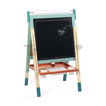 Drevená magnetická tabuľa Scalable Magnetic Board Janod obojstranná polohovateľná mentolová 22 doplnkov J09625
