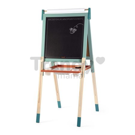 Drevená magnetická tabuľa Scalable Magnetic Board Janod obojstranná polohovateľná mentolová 22 doplnkov J09625