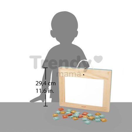 Drevený kufrík s magnetickou tabuľou 4v1 Slate Janod 4 aktivity a 42 magnetiek J09626