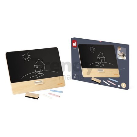Drevená tabuľa na stôl so stojanom Timeless Chalkboard Janod 4 doplnky J09636