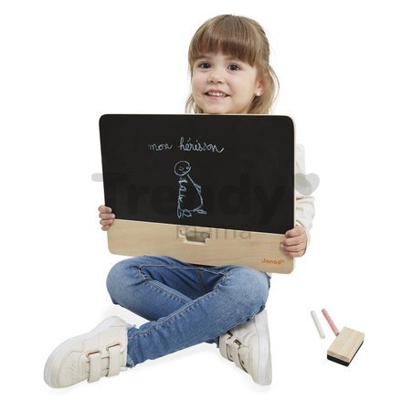 Drevená tabuľa na stôl so stojanom Timeless Chalkboard Janod 4 doplnky J09636