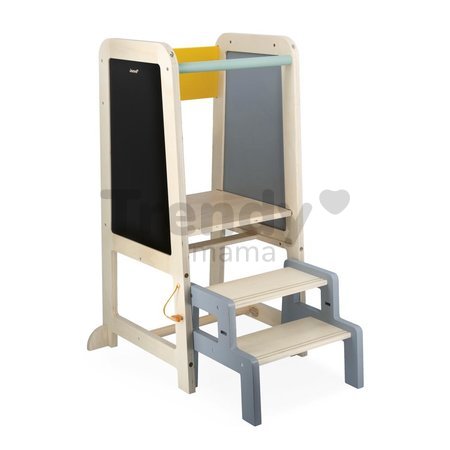 Drevená učiaca veža 3v1 Learning Table Janod so schodíkmi a tabuľou od 18 mes J09640