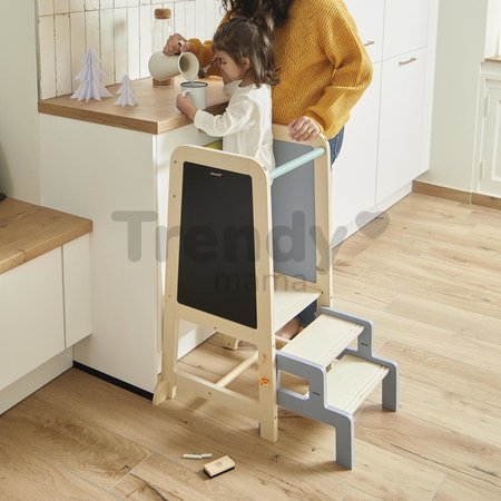Drevená učiaca veža 3v1 Learning Table Janod so schodíkmi a tabuľou od 18 mes J09640