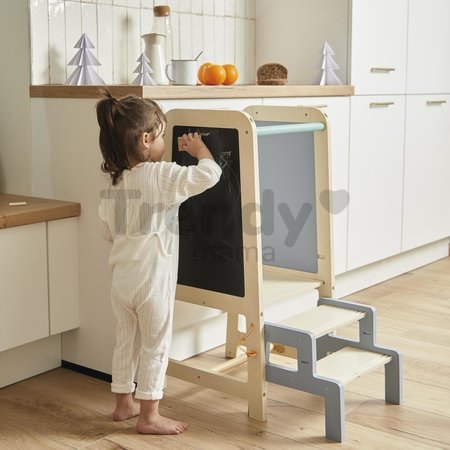 Drevená učiaca veža 3v1 Learning Table Janod so schodíkmi a tabuľou od 18 mes J09640