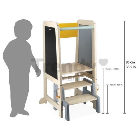 Drevená učiaca veža 3v1 Learning Table Janod so schodíkmi a tabuľou od 18 mes J09640