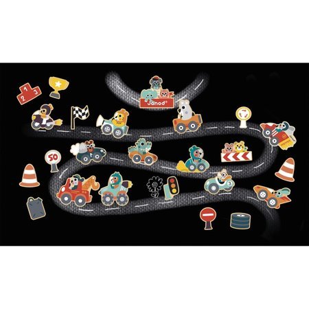 Drevené magnetky Autá Car Magnets Janod 24 kusov od 24 mes J09641