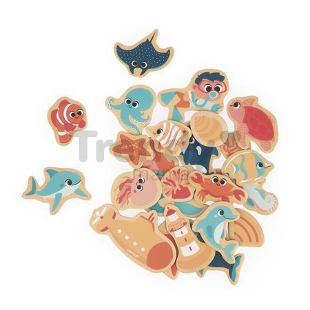 Drevené magnetky Morský svet Sea Life Magnets Janod 24 kusov od 24 mes J09649