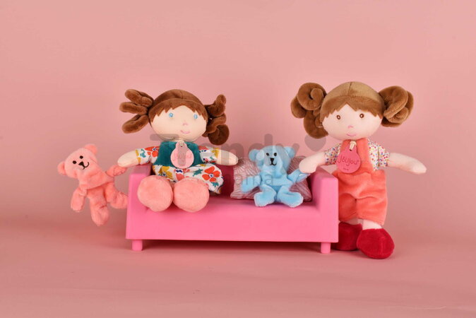 Bábika pre bábätká Mrs Confettis My First Doll Jolijou 20 cm v overale so psíkom z jemného textilu od 0 mes JJ6063